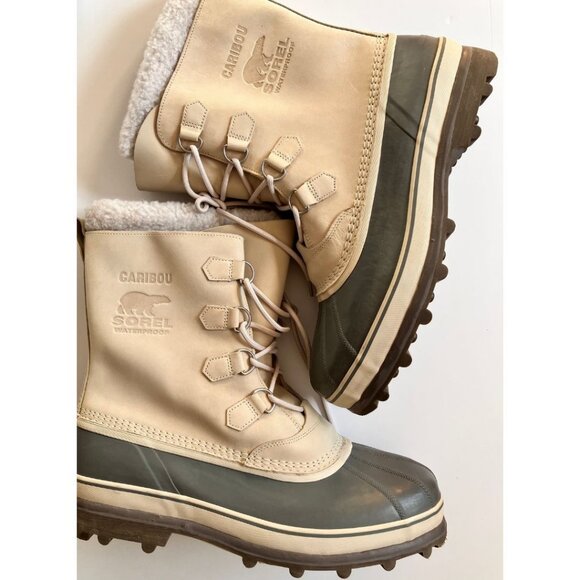 SOREL Men's Caribou Snow Boot Oatmeal Size US 17/ UK 16 - Picture 6 of 10